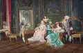Eduard Keil, Zwei Rokoko-Salonszenen, Um 1900, Öl auf Leinwand
