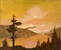 Willy Kriegel, Der Morgen (Schluchsee im Schwarzwald), 1942/1943, Öl auf Hartfaser
