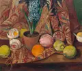 Karl Kröner, Hyazinthe und Früchte, 1925, Öl auf Leinwand
