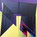Eberhard Oertel, Gebrochene Brücke, 1999, Öl und Acryl auf Leinwand, Diptychon