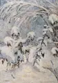 Elsa Sturm-Lindner, Winterlicher Garten. Mitte 20. Jh, Öl auf Leinwand