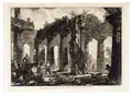Vue des restes du derrière du Pronaos du Temple de Neptune by Giovanni Battista Piranesi, 1778, Radierung auf kräftigem Bütten mit Wasserzeichen "BRACCIANO" re. und "Bekröntes Wappen mit Löwen" (undeutlich) li. (Robi, offered Nov 2025