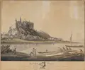 Christian August Günther, Das Schloß Meißen, Um 1810, Radierung, koloriert