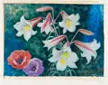 Richard Birnstengel, Rotbaumlilien mit Mohn quer, Vor 1945, Aquarell