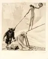 Richard Müller, Auf der Schaukel, 1922, Radierung mit Plattenton auf feinem Japan