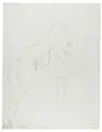 Otto Dix, Akt mit hochgestelltem Bein, 1926, Bleistiftzeichnung auf Transparentpapier