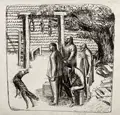 Waldemar Grzimek, Verzweiflung. Wohl 1950er Jahre, Lithografie auf Bütten