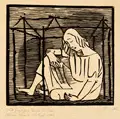 Die Hoffnung by Gerhard Marcks, 1944/1945, Holzschnitt auf gelblichem Japan, offered Nov 2025