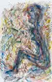 Falko Warmt, Ausreisewilliger, Wohl 1980, Aquarell bzw Mischtechnik auf Bütten