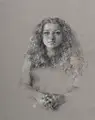 Christoph Wetzel, Porträt eines Mädchens, 2016, Grafitzeichnung, partiell weiß gehöht, auf grauem "Canson Mi-Teintes"- Karton