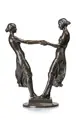 Peter Pöppelmann, Reigen, Um 1900, Bronze, gegossen, schwarzbraun patiniert