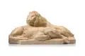 August Gaul, Liegendes Löwenpaar, Gips, cremefarben gefasst
