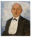 Hans Unger, Porträt eines Herren im Frack, 1920, Öl auf sehr kräftiger Holztafel