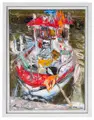 Ellena Olsen, Rot-Weiß (Kutter im Hafen). 2005– 2006, Öl auf Leinwand