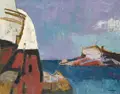 Hans Wolfgang Schulz, Weißes Schiffsheck., 1963, Öl auf Leinwand
