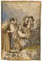 August Leopold Venus, Der Findling, Wohl 1878, Aquarell über Bleistiftzeichnung