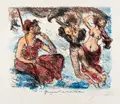 Lovis Corinth, Ganymed und der Atlas, 1920, Farblithografie auf Bütten