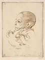 Babybildnis, Peter Plesch by Emil Orlík, Um 1918, Kaltnadelradierung mit Roulette auf Velin, offered Jun 2025