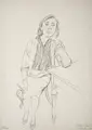 Hans Körnig, Frau Schmidt, Bleistiftzeichnung / Lithografie