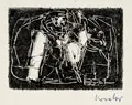 Béla Kondor, Biblische Szene (?). 1950er/1960er Jahre, Lithografie auf chamoisfarbenem Bütten