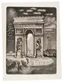 Hans Körnig, Der Triumphbogen in Paris, 1963, Aquatinta und Radierung