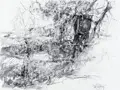 Reinhard Springer, Am Wilisch 7, Jeweils in Blei bzw Grafit signiert "Springer" und überwiegend datiert. a) Kohlestiftzeichnung, in Tusche laviert, auf kräftigem Papier, Verso mit Werkangaben i