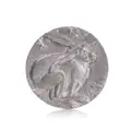 Kornelia Thummel, Hase im Sprung, Wohl 2016, Metallguss, Bismut-Zinn-Legierung