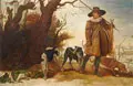 Jan Wildens, (verkleinerte Kopie nach), Winterlandschaft mit einem Jäger. 1923 / Vorlage 1624, Öl auf Leinwand