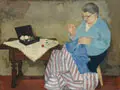 Hermann Teuber, Näherin, 1931, Öl auf Leinwand