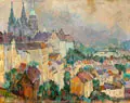 Werner Hitzer, Prag, 1979, Öl auf Hartfaser