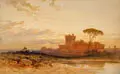 Harry John Johnson, Ostia bei Rom, Aquarell über Bleistift