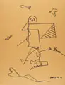 Günter Horlbeck, Sieben Zeichnungen, 1995, Faserstiftzeichnung auf verschiedenfarbigem "Hahnemühle"-Bütten