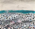 Herbert Kitzel, Tier am Meer, Altea, 1967, Aquarell über Grafit