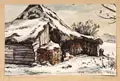 Rosso Hugo Majores, Fischerhütte im Schnee, 1943, Aquarell