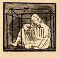 Die Hoffnung by Gerhard Marcks, 1944/1945, Holzschnitt auf gelblichem Japan, offered Mar 2025