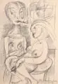 Hermann Naumann, Zwei weibliche Akte, 2014, Grafitzeichnung auf festem Papier