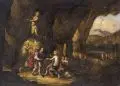Abraham van Cuylenborch, (Umkreis / Nachfolge), Meleager und Atalante in einer Felsengrotte. Wohl spätes 17. Jh, Öl auf Leinwand