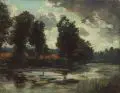 Maurice Blieck, Am Fluß, 1897, Öl auf Leinwand