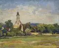 Hosterwitzer Landschaft by Richard Paul Burkhardt-Untermhaus, Öl auf Malpappe, offered Nov 2024