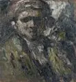 Siegfried Herforth, Kopf eines Mannes, 1930, Öl auf Sperrholz, auf eine Sperholzpolzplatte montiert