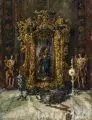 Hugo Mieth, Der Hausaltar, Um 1920, Öl auf Malpappe
