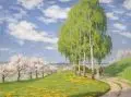 Max Pietschmann, Frühlingsspaziergang im Dresdner Land, 1943, Öl auf Leinwand