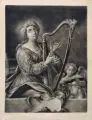 Johann Elias Ridinger, S. Cecilia, Schabkunstblatt auf "WANGEN"-Bütten