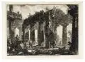 Vue des restes du derrière du Pronaos du Temple de Neptune by Giovanni Battista Piranesi, 1778, Radierung auf kräftigem Bütten mit Wasserzeichen "BRACCIANO" re. und "Bekröntes Wappen mit Löwen" (undeutlich) li. (Robi, offered Nov 2024