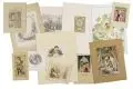 Ludwig Richter, und weitere Künstler, Zwölf Märchen- und Kinderdarstellungen. Spätes 19. – Spätes 20. Jh, Tusche, Blei- und Farbstiftzeichnungen, teilweise aquarelliert, sowie verschiedene Drucktechniken
