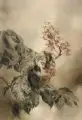 Arno Drescher, Blühender Kastanienzweig / Alpenveilchen / Sonnenblume. Wohl 1930er Jahre, Aquarelle auf Japan