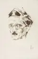 Georg Hermann Gelbke, Robert Richter, Direktor vom Sächs.[ischen] Kunstverein, 1920, Feder- und Pinselzeichnung in brauner Tusche auf Bütten
