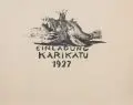 Curt Großpietsch, Karikatu, Lithographie und Umdrucklithographie auf chamoisfarbenem Bütten
