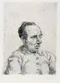 Porträt Johannes Robert Becher II by Ludwig Meidner, 1922, Radierung mit leichtem Plattenton auf chamoisfarbenem Bütten, offered Nov 2024