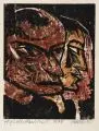 Hans Orlowski, Zwei Köpfe, 1920, Farbholzschnitt auf dünnem Bütten